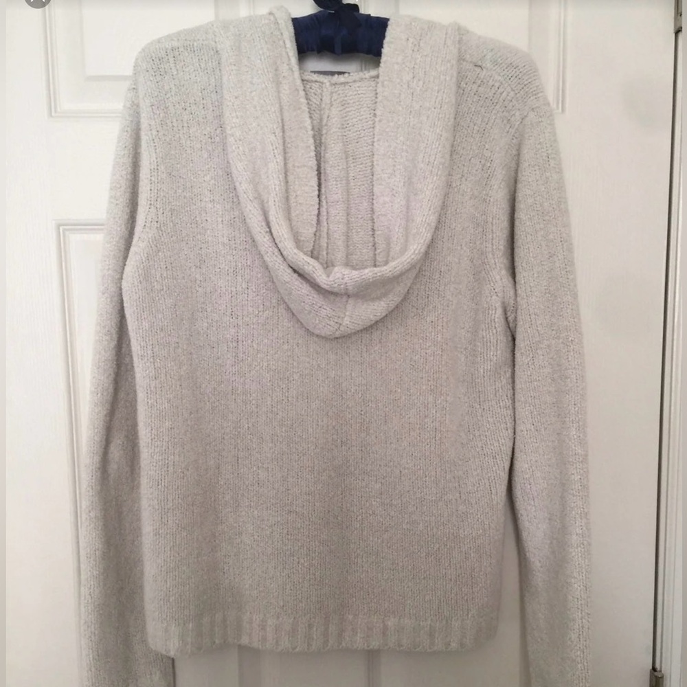 Sonoma Beige V-Neck Knit Sweater with Hoodie Medium - Picture 3 of 5